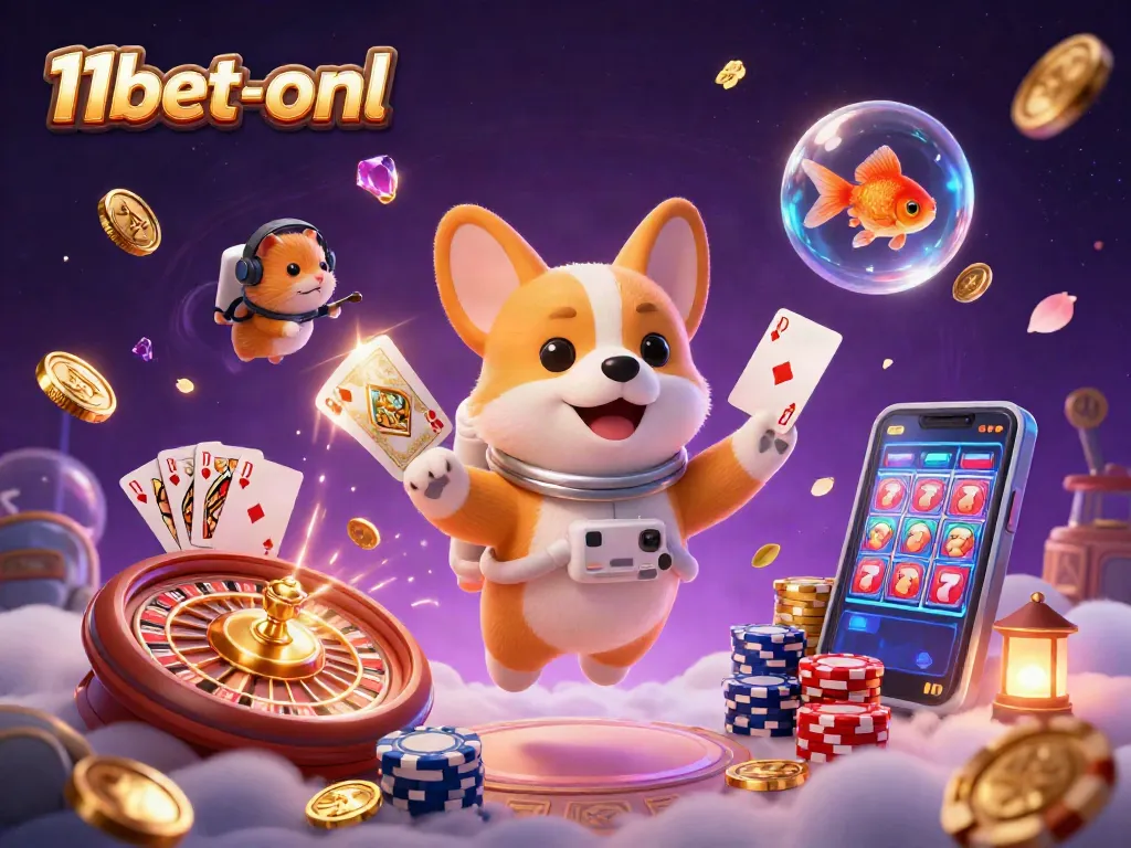 Experience thrilling online gaming at 11bet-onl with vibrant casino graphics and engaging characters.