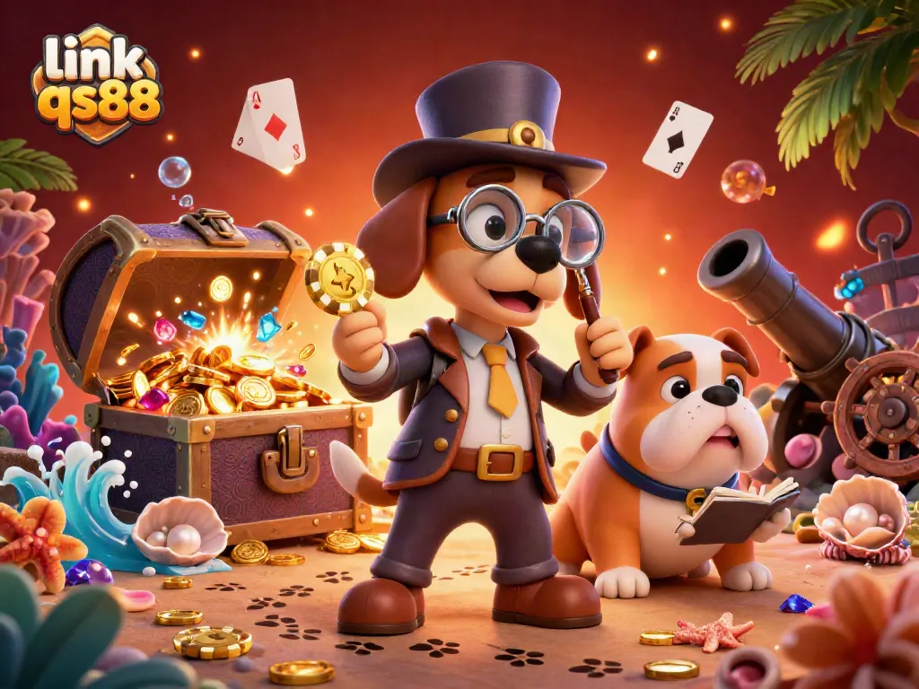 Engage with link qs88 for thrilling casino adventures illustrated in vibrant 3D art.