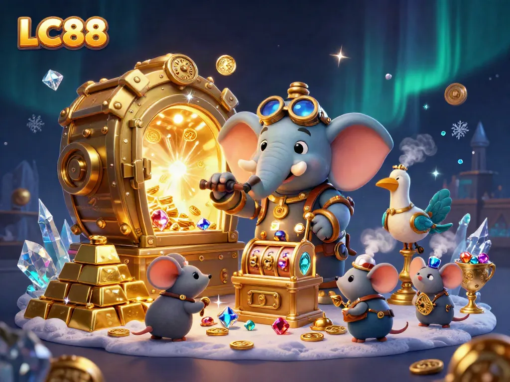 Experience LC88's vibrant gambling world with an incredible steampunk scene full of treasures and excitement.