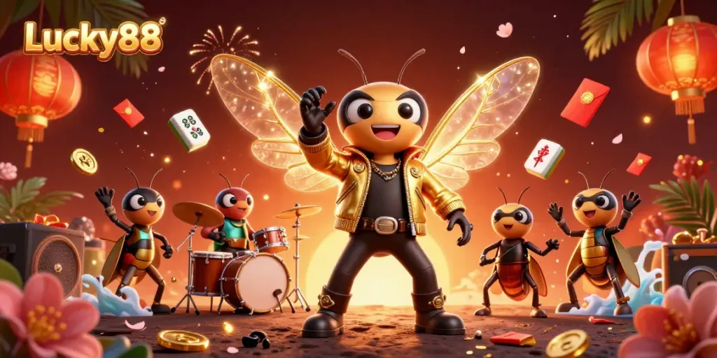 Experience thrilling wins at Lucky88 with an exciting rock star theme in an electrifying casino scene.