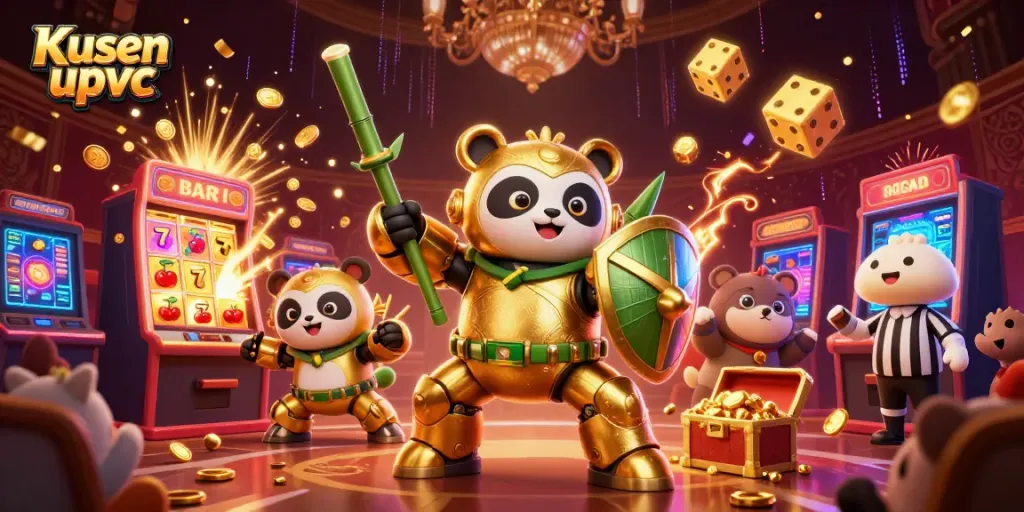 Experience thrilling gameplay with Kusen upvc's lively 3D casino scene, showcasing excitement and vibrant energy.