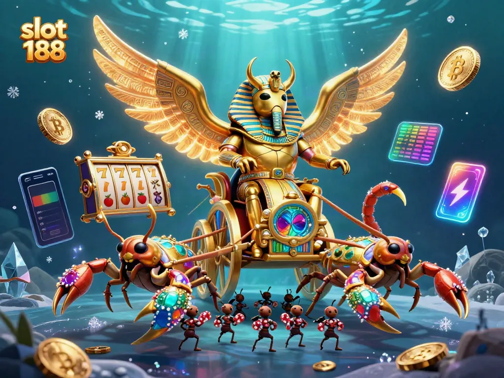 Akses lancar di slot 188 dengan ilustrasi kartun, jackpot, dan chip poker warna-warni.