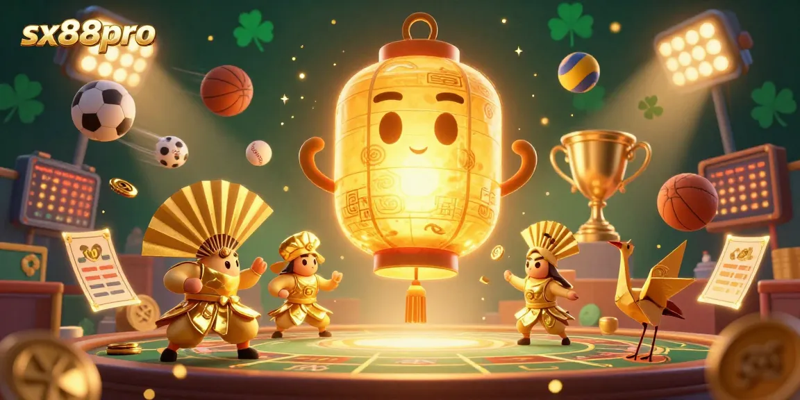 Sizzle with excitement at sx88pro casino, showcasing a vibrant 3D scene with animated sports elements and winning symbols