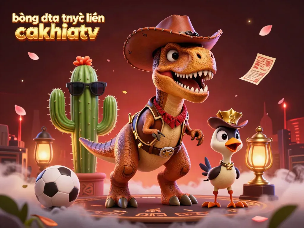 Engage with bóng đá trực tuyến cakhiatv sports betting characters surrounded by dynamic gameplay elements.
