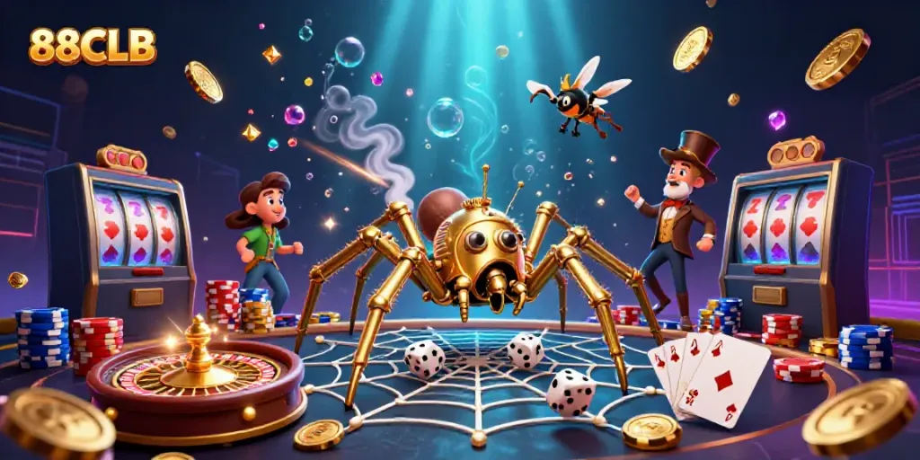 Engage with the dynamic thrill of 88CLB casino, featuring immersive games and vibrant elements.