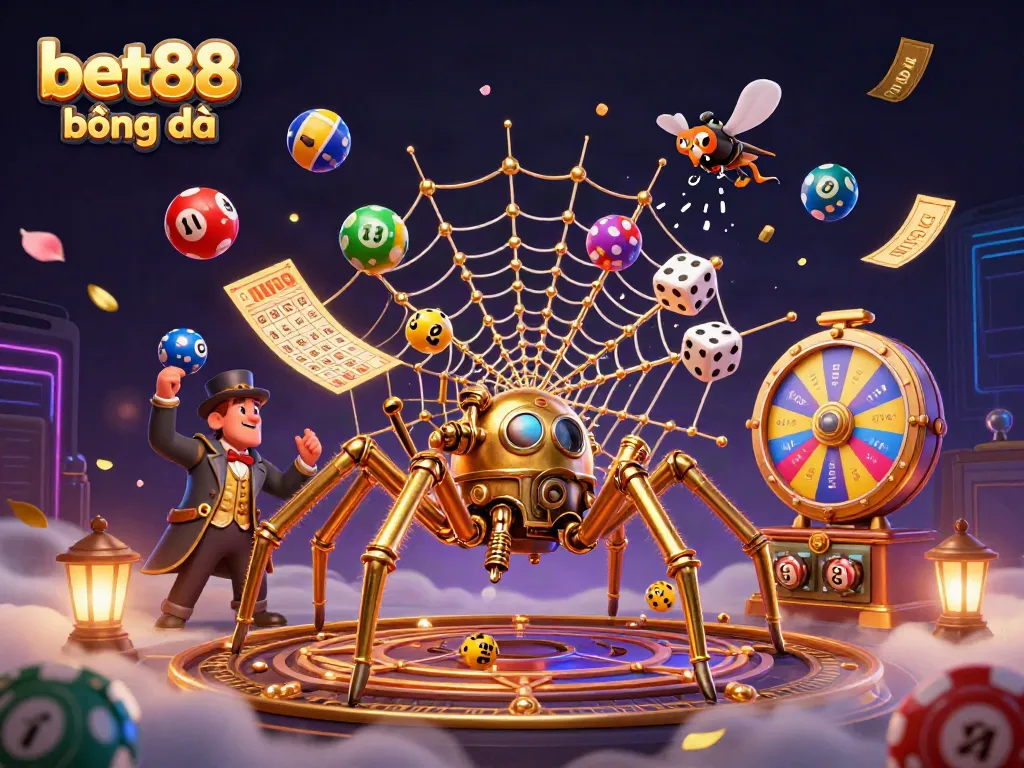Experience the excitement of bet88 bóng đá with vibrant lottery elements and a whimsical steampunk scene.