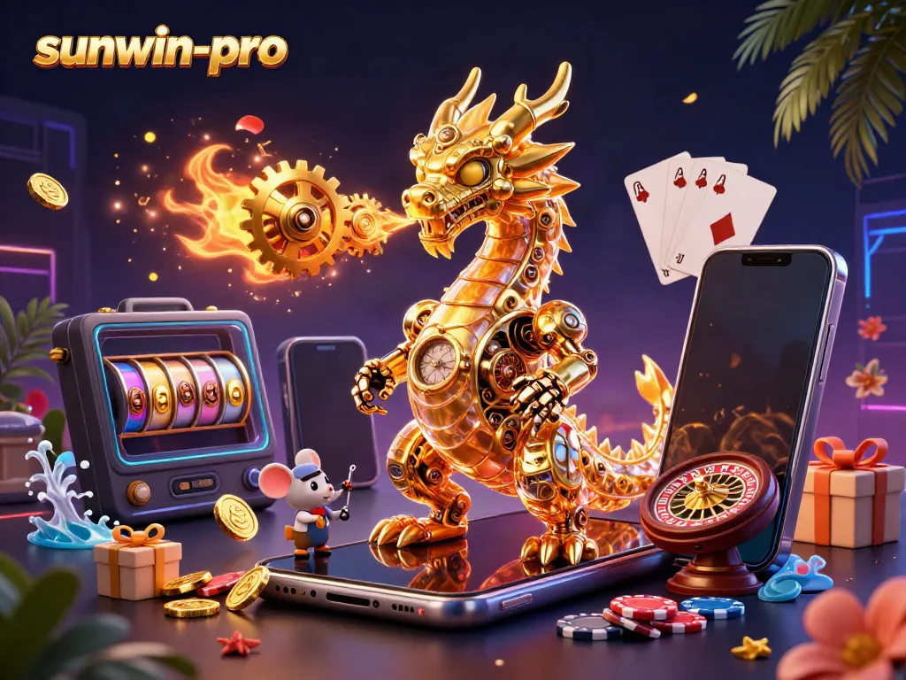 Engage with thrilling gameplay in the sunwin-pro dragon-themed casino adventure with vibrant slots and golden coins.