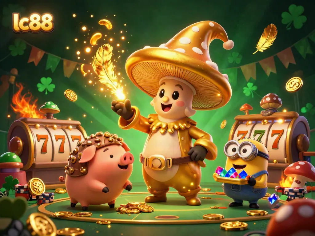 Experience lc88's thrilling casino magic amidst golden treasures and dynamic gaming action.