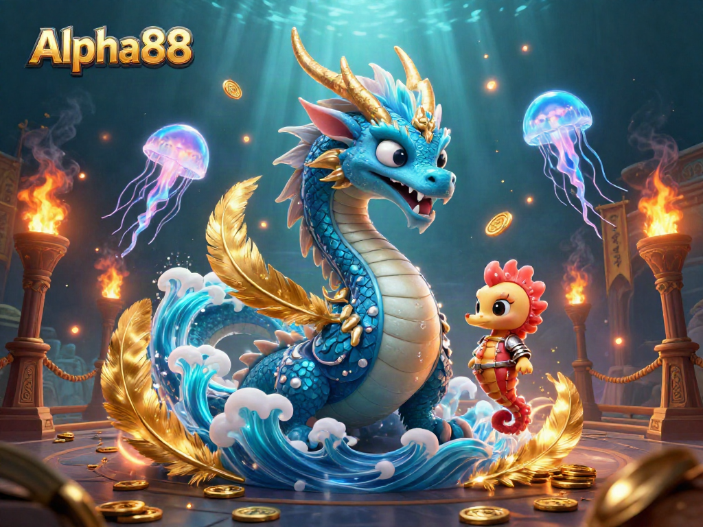 Engage with thrilling games at Alpha88, featuring magical dragons and vibrant casino elements.