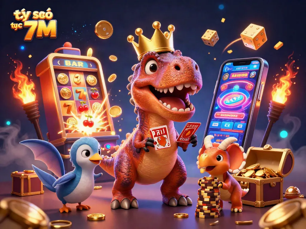 Engage in thrilling bets with tỷ số trực tuyến 7M using dynamic slot machines and vibrant characters.