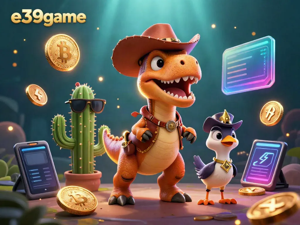 Experience e39game with colorful characters and vibrant elements of online gambling.