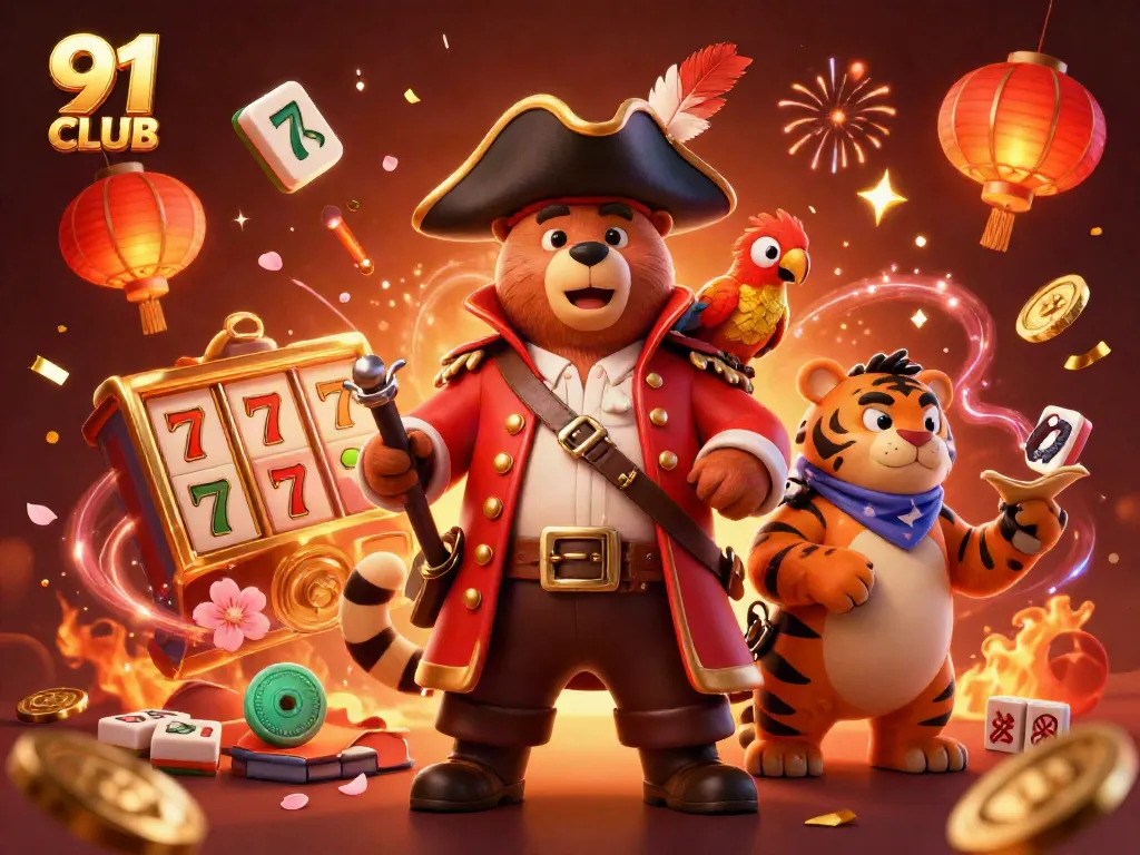 Engage with 91 CLUB using thrilling casino action featuring vibrant characters and game elements.