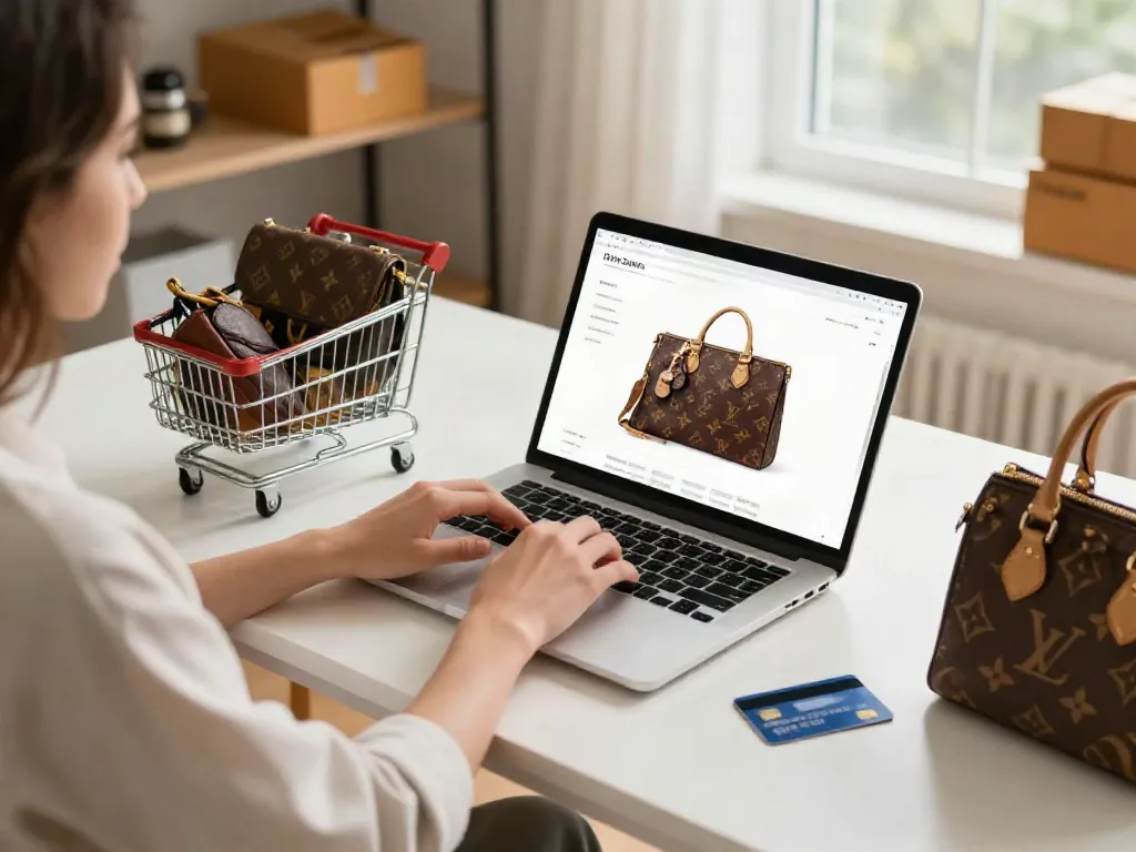 Online shopping for premium replica bags, showcasing e-commerce deals and product variety.