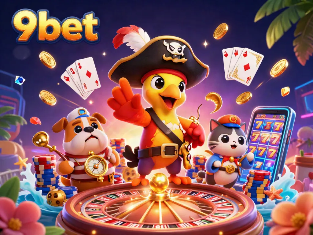 Get ready to win big at 9bet with a pirate-themed casino adventure featuring vibrant game elements!