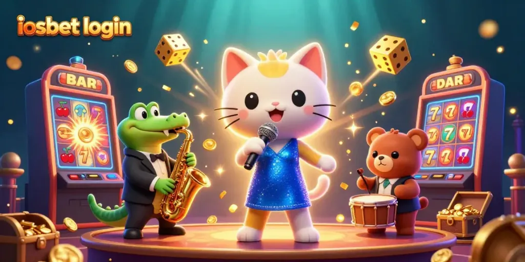 Gali kesenangan dengan iosbet login saat menikmati permainan slot yang menang besar bersama karakter lucu.
