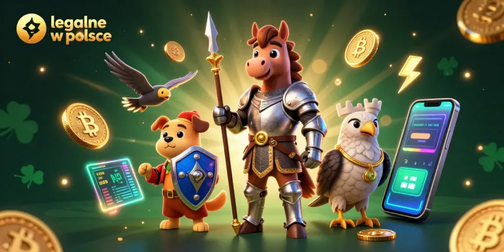 Experience thrilling adventures at legalne kasyno w polsce with a knight and whimsical elements in this captivating illustration.