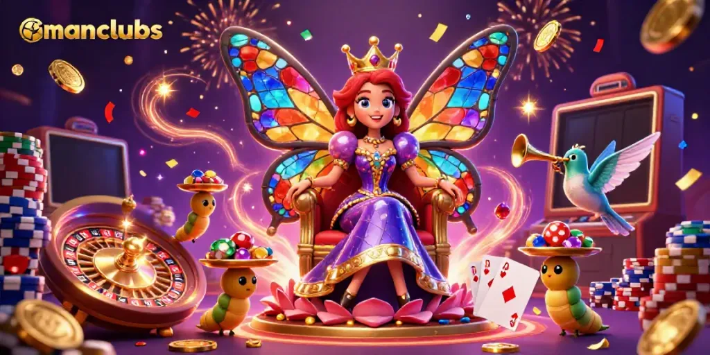 Experience thrilling casino action at manclubs with vibrant characters and dynamic gaming elements.