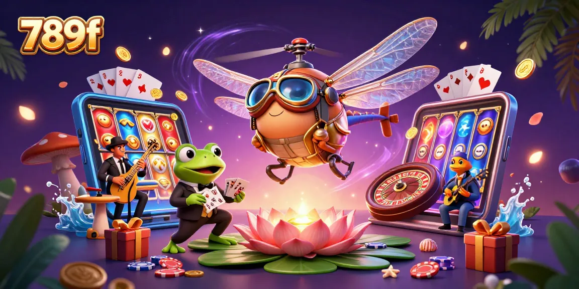 Engage with 789f as you enjoy vibrant casino games in this dynamic illustration.