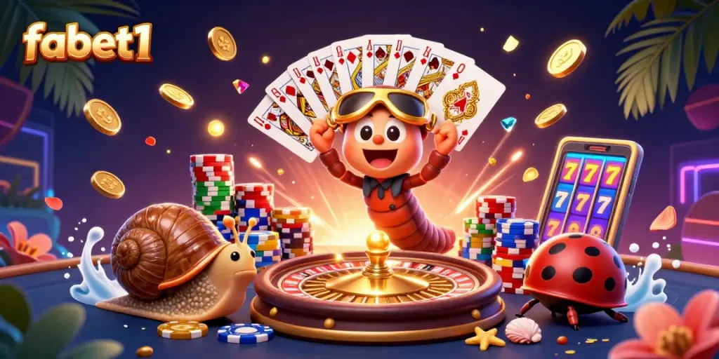 Experience thrilling gameplay and wins with fabet1 at a lively casino scene featuring colorful characters.
