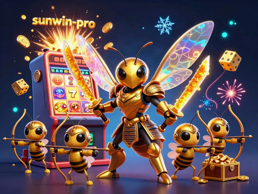 Experience the excitement of sunwin-pro with vibrant 3D casino elements and engaging characters celebrating a jackpot.
