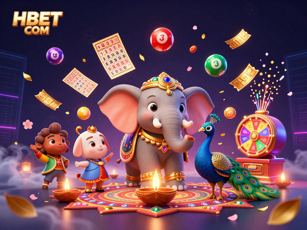 Enhance your gaming strategy at HBET COM with vibrant lottery-themed digital illustration.