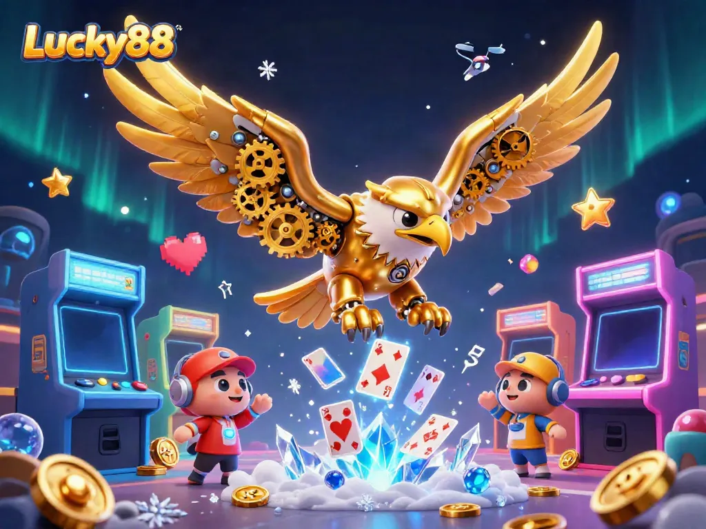 Experience the thrilling gameplay of Lucky88 with vibrant 3D imagery showcasing casino elements and dynamic characters.