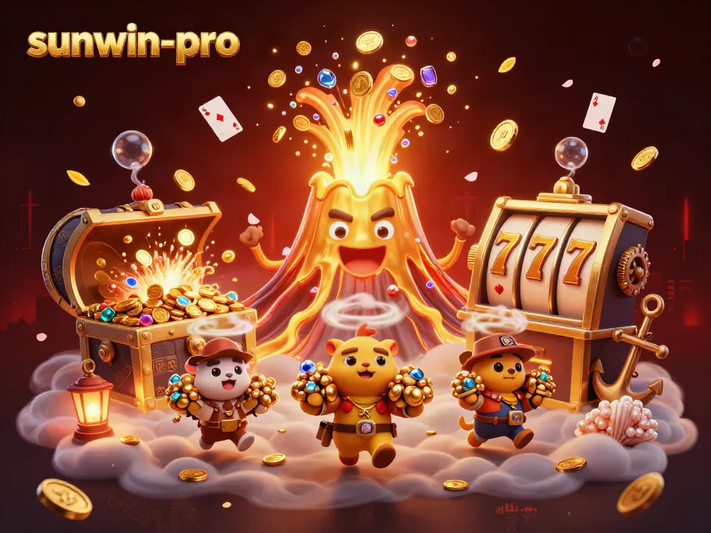Experience thrilling wins with sunwin-pro in a vibrant casino scene filled with treasures and excitement.