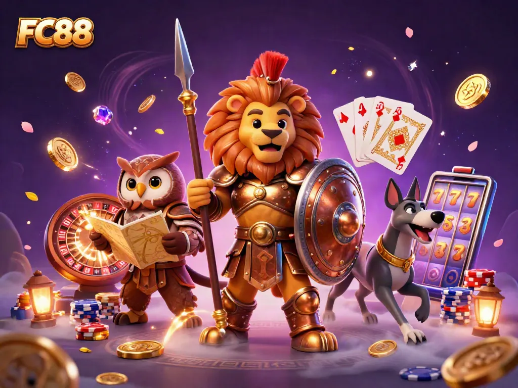 Engage with FC88's thrilling casino experience featuring action-packed 3D characters and dynamic gaming elements.
