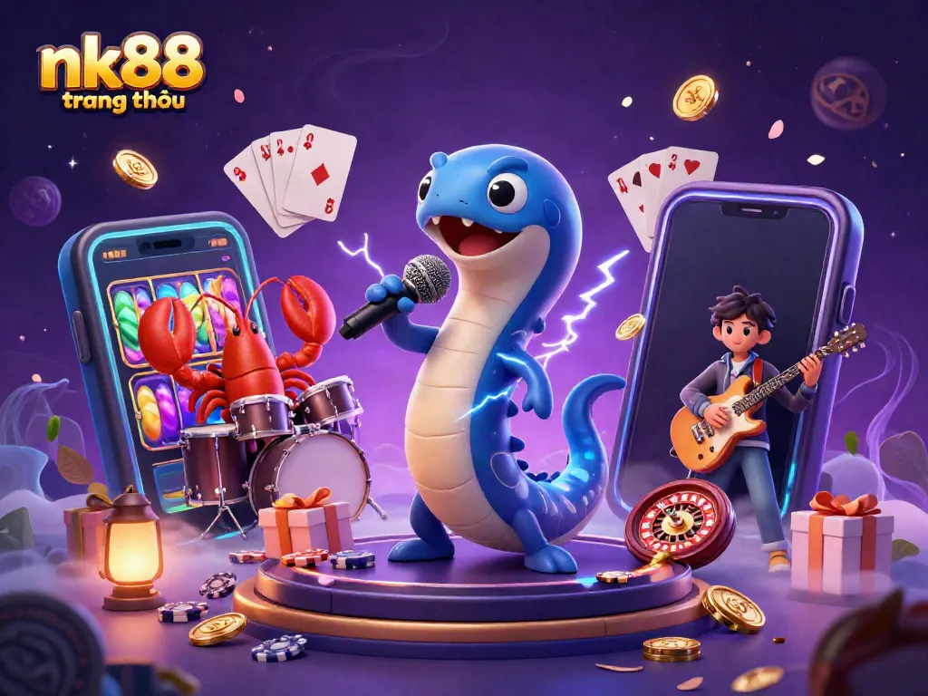 Engage with nk88 trang chủ at an underwater casino filled with vibrant characters and gaming elements.