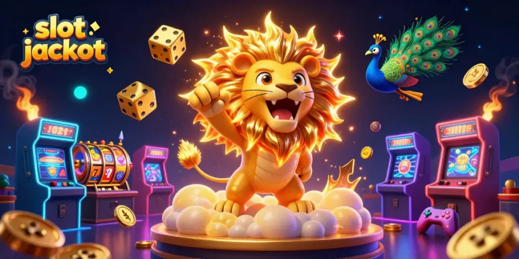 Experience thrilling slot jackpot wins with vibrant 3D casino elements and animated characters.